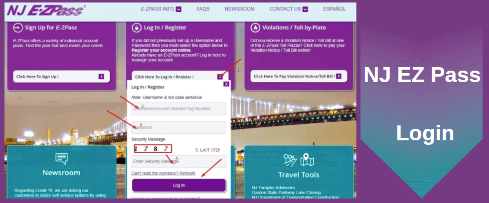 nj ez pass login